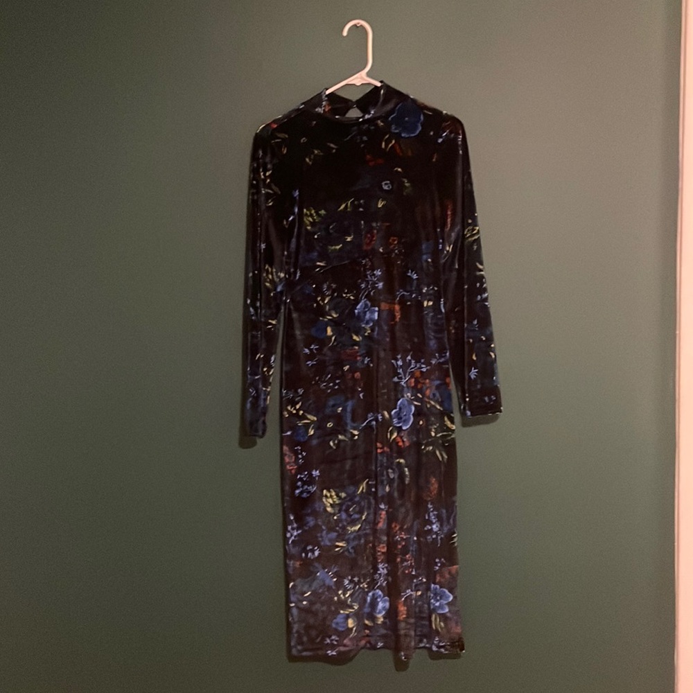Maeve by Anthropologie Constance Velvet Midi Dress X-small
